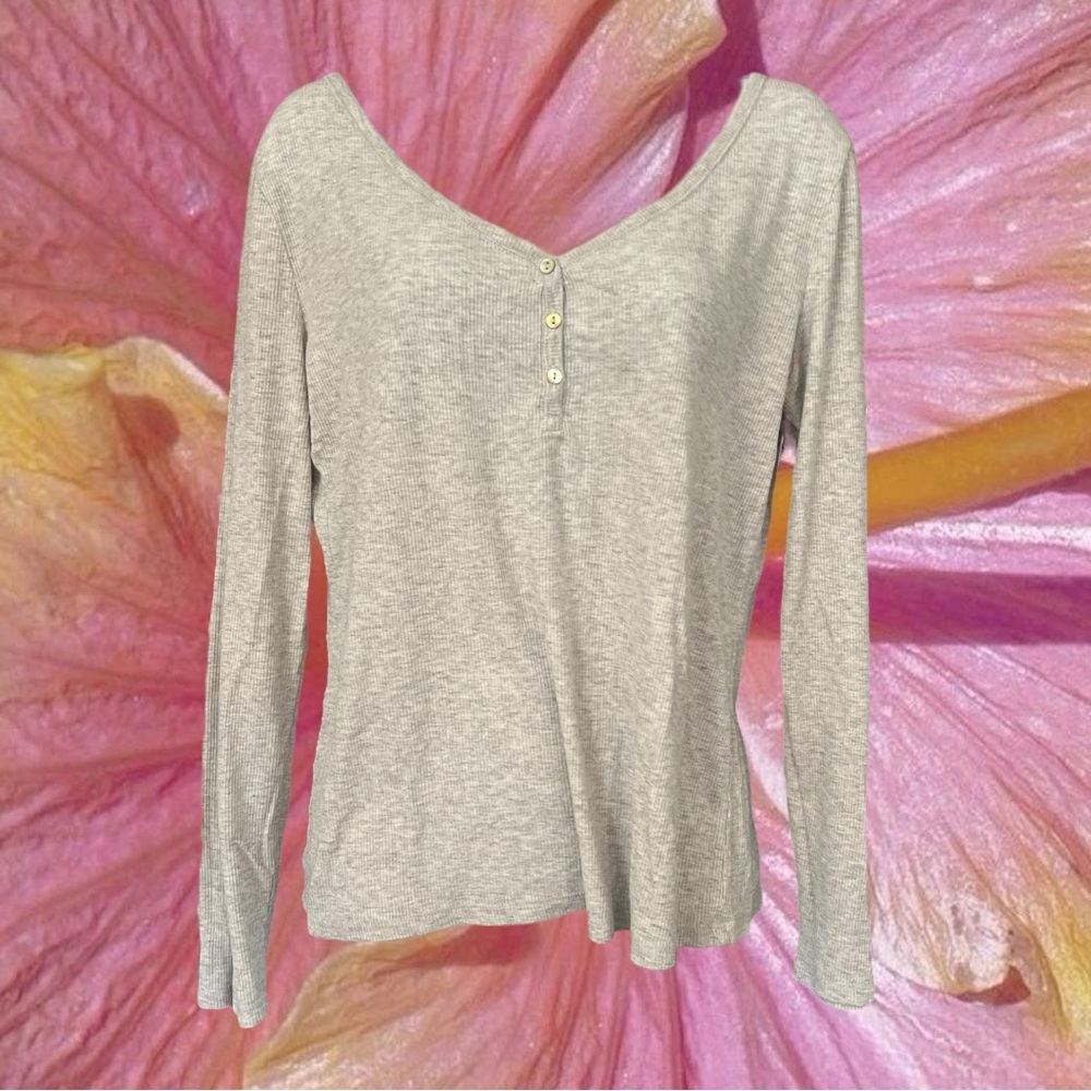 Stars Above Gray Loose Long Sleeve Top